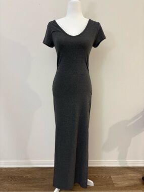 d.i.a. Charcoal Cross Back Maxi Dress Open Back Bodycon F